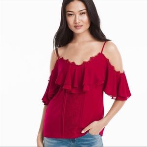 WHBM red off the shoulder top size M